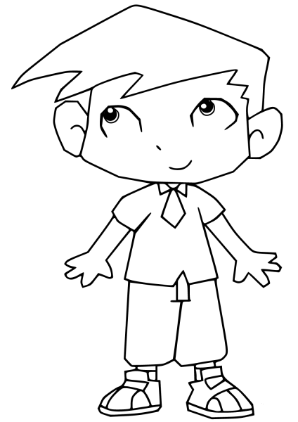 Cartoon Boy coloring page image