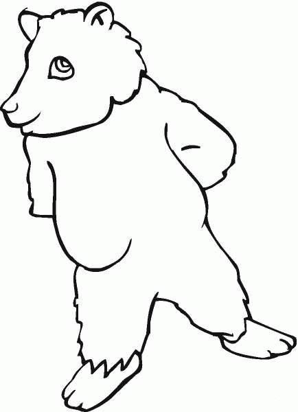 Cartoon Brown Bear coloring page image