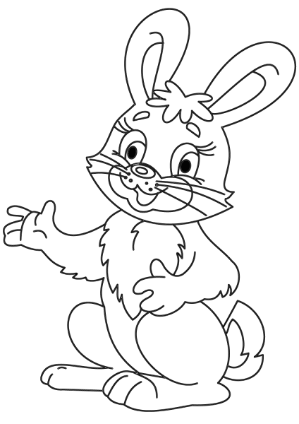 Cartoon Bunny coloring page image