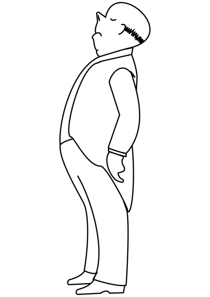 Cartoon Bureaucrat coloring page image
