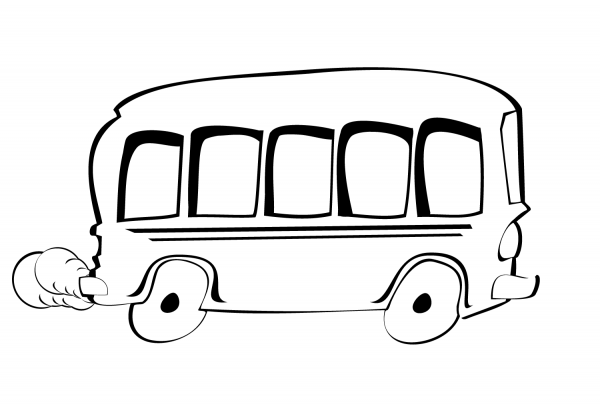 Cartoon Bus coloring page image