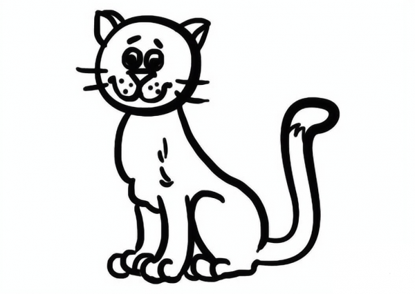 Cartoon Cat coloring page image