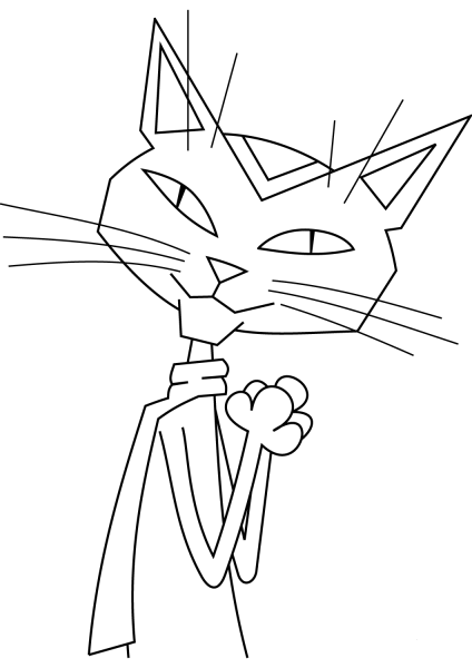 Cartoon Cat coloring page image