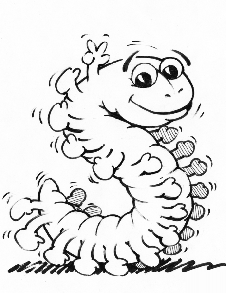Cartoon Catterpillar coloring page image