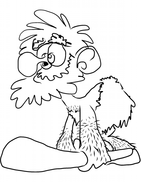 Cartoon Caveman coloring page image