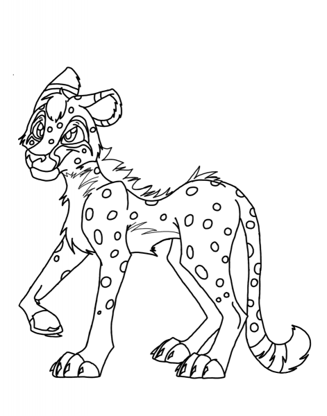 Cartoon Cheetah coloring page image