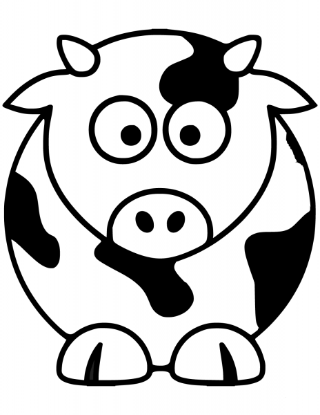Cartoon Cow coloring page image
