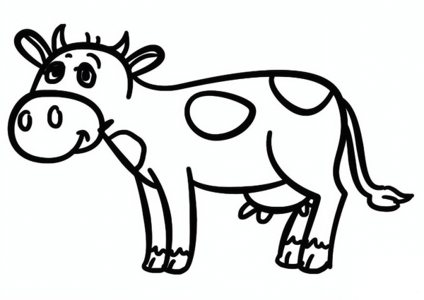 Cartoon Cow coloring page image