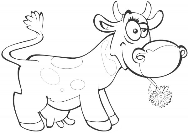 Cartoon Cow coloring page image