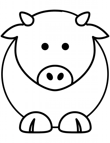 Cartoon Cow coloring page image