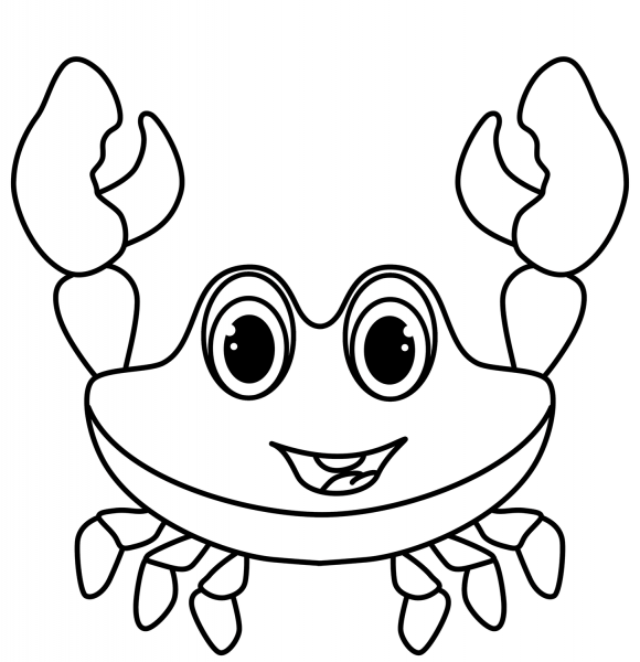 Cartoon Crab coloring page image
