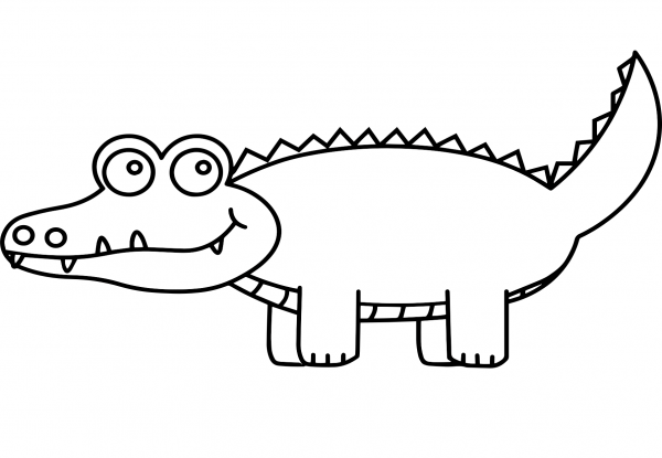 Cartoon Crocodile coloring page image