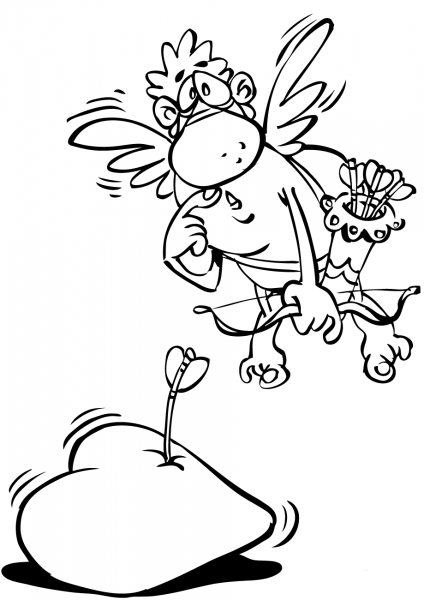 Cartoon Cupid coloring page image