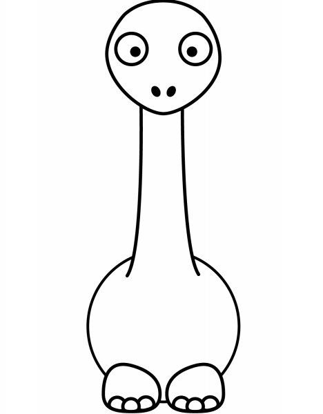 Cartoon Diplodocus Dinosaur coloring page image