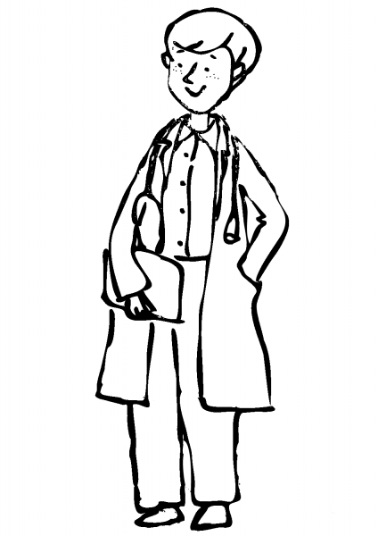 Cartoon Doctor coloring page image