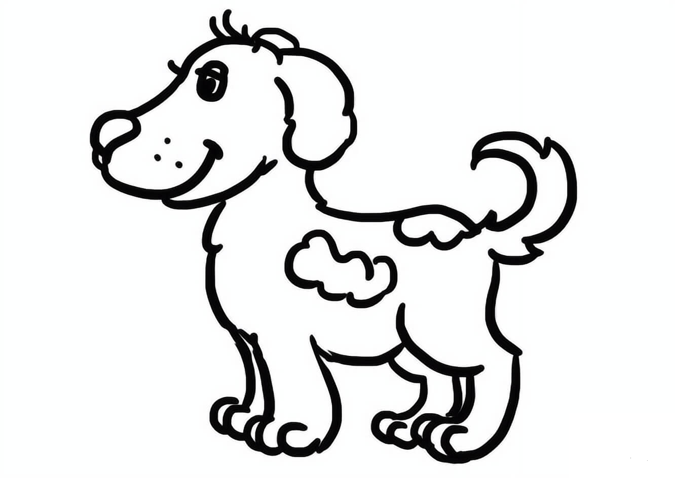 Cartoon Dog coloring page - ColouringPages