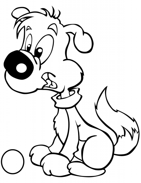 Cartoon Dog coloring page image