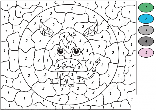 Cartoon Donkey Color by Number image