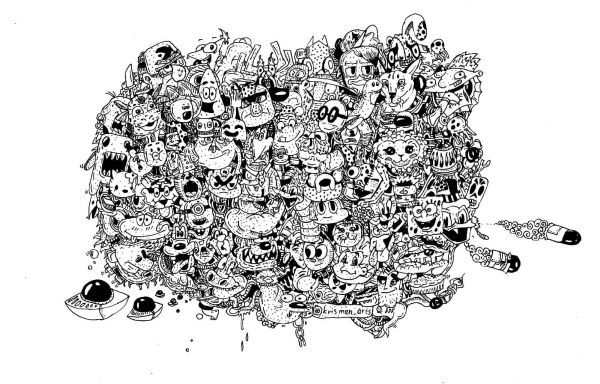 Cartoon Doodling by Kris Man coloring page image