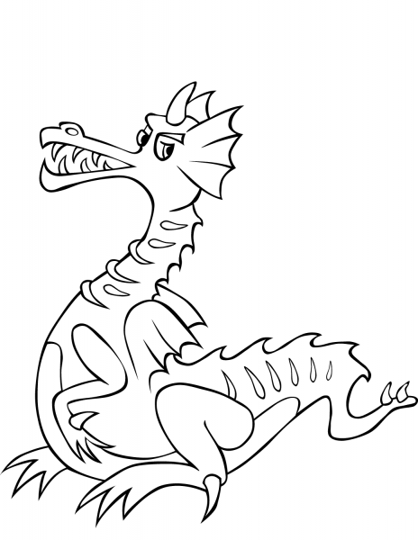 Cartoon Dragon coloring page image