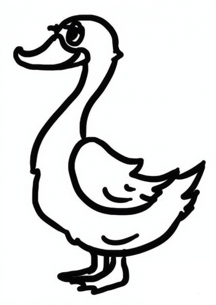 Cartoon Duck coloring page image