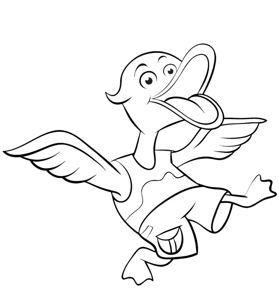 Cartoon Duck coloring page image