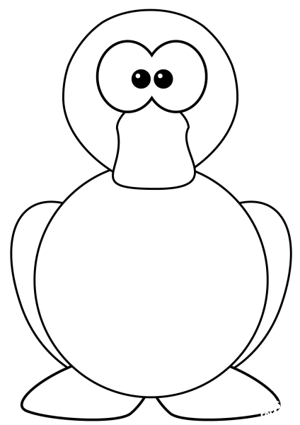 Cartoon Duck coloring page image