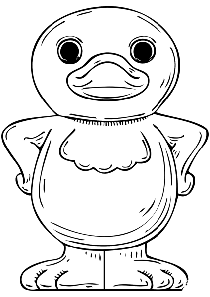 Cartoon Duckling coloring page image