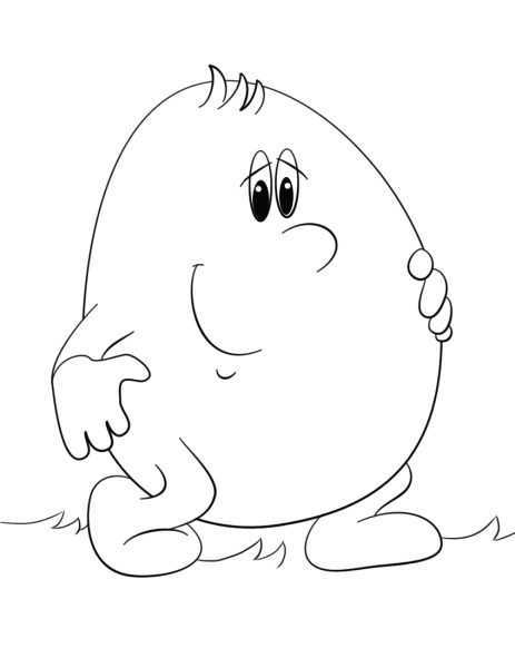 Cartoon Egg Character coloring page image