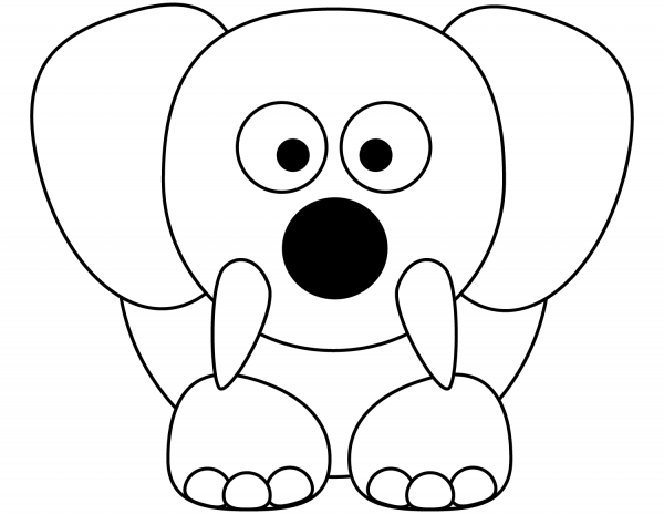 Cartoon Elephant coloring page image