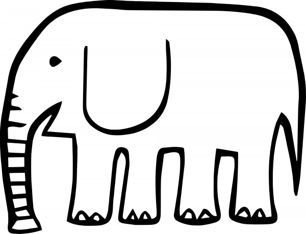 Cartoon Elephant coloring page image
