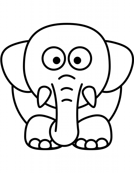 Cartoon Elephant coloring page image