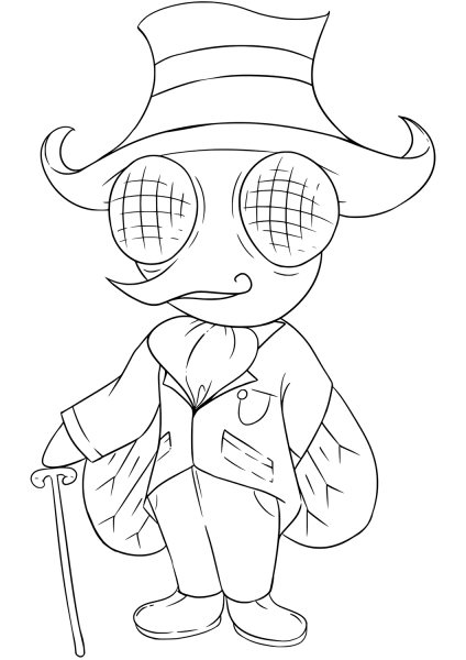 Cartoon Fly  coloring page image
