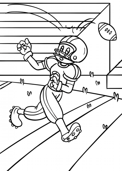 Cartoon Football Player coloring page image