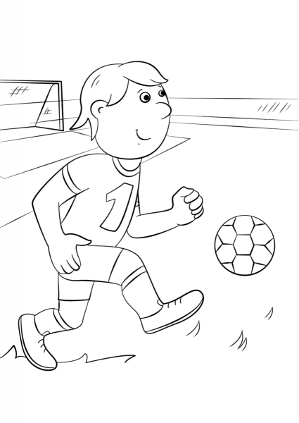 Cartoon Football Player coloring page image