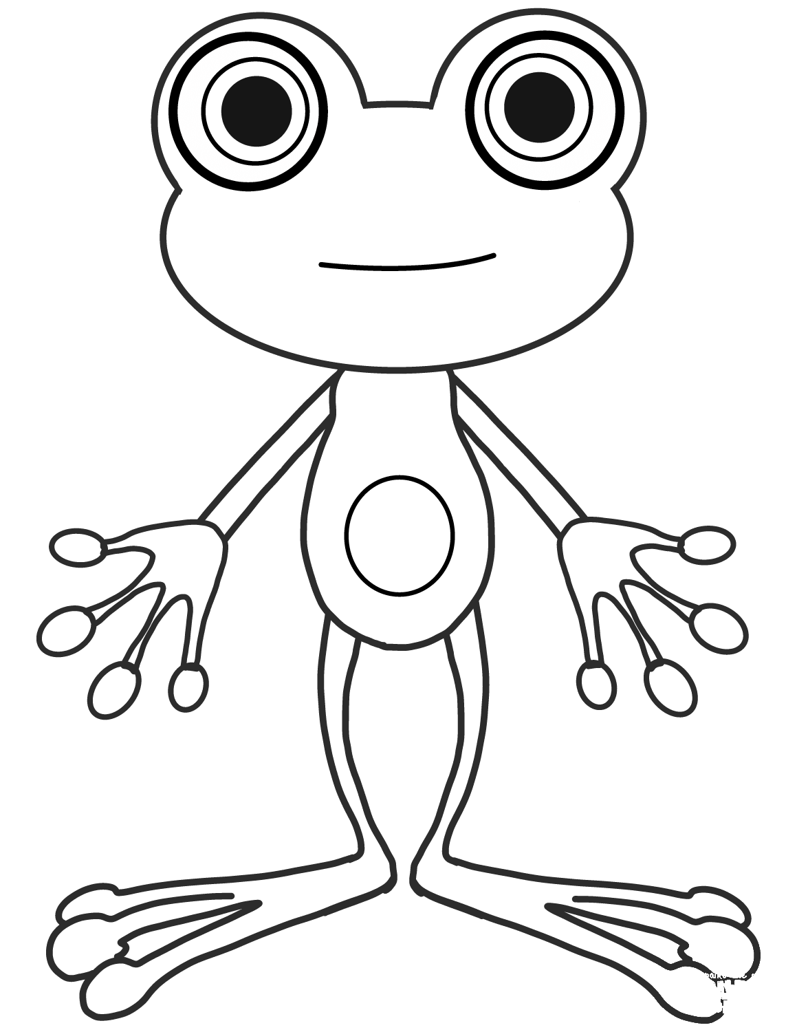 Cartoon Frog Coloring Page Colouringpages 9456
