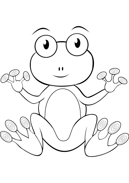 Cartoon Frog coloring page image