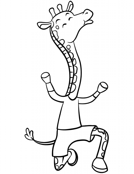 Cartoon Giraffe coloring page image