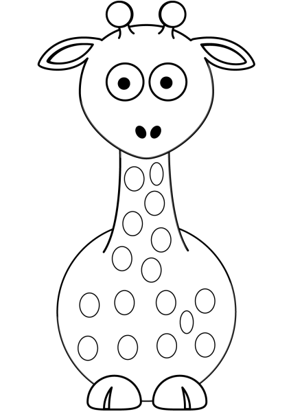 Cartoon Giraffe coloring page image