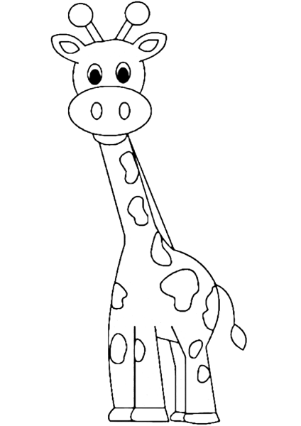 Cartoon Giraffe coloring page image
