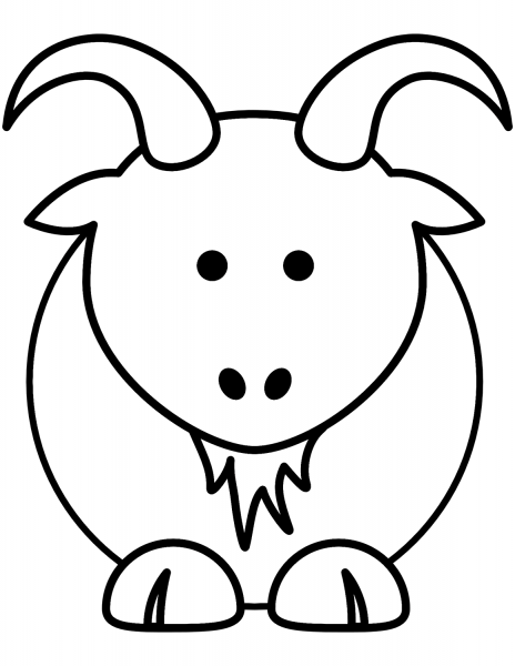 Cartoon Goat coloring page image