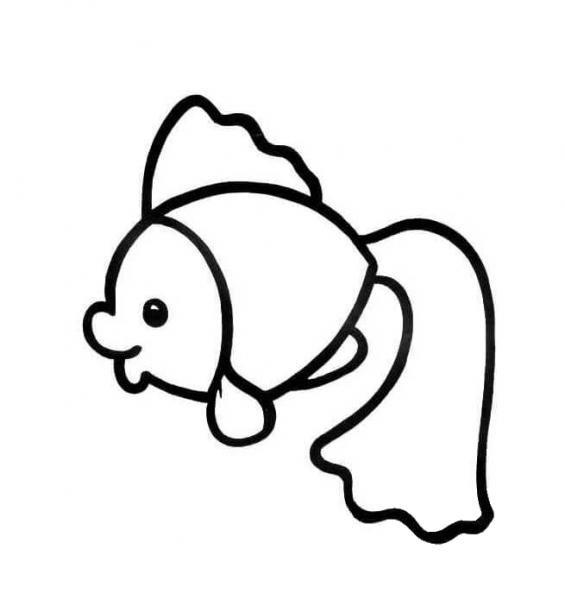 Cartoon Golden Fish coloring page image