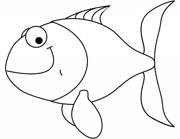 Cartoon Goldfish coloring page image