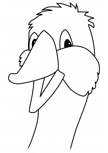 Cartoon Goose Head coloring page image