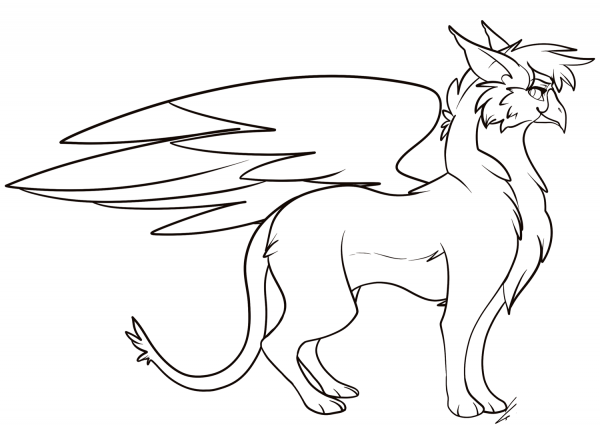 Cartoon Griffin coloring page image