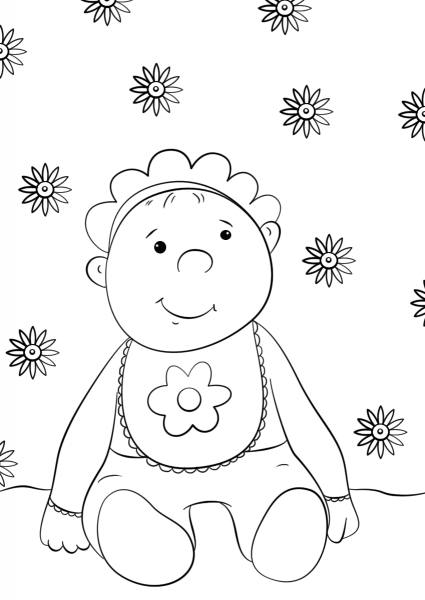 Cartoon Infant coloring page image