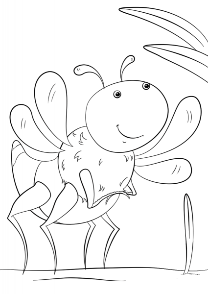 Cartoon Insect coloring page image