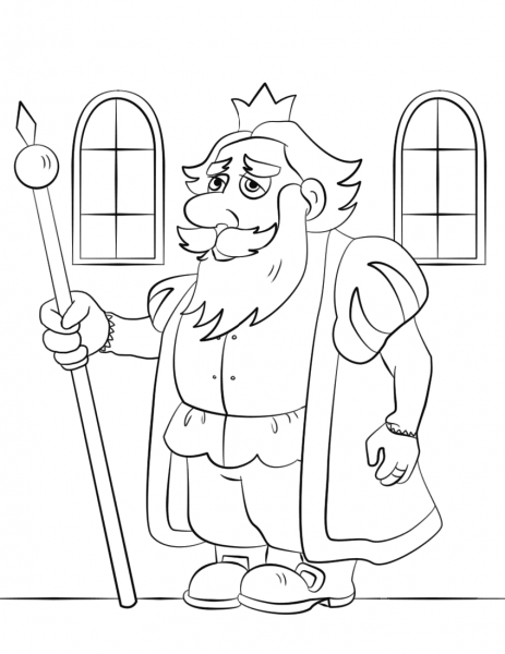 Cartoon King coloring page image