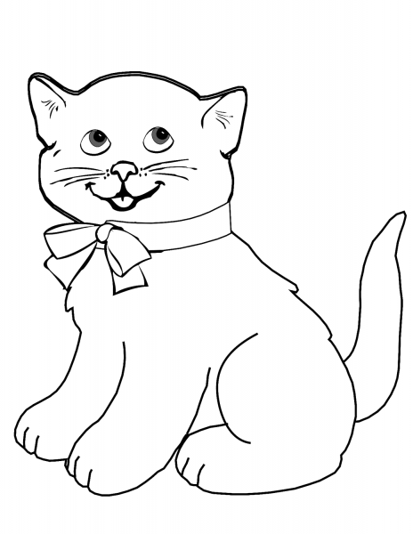 Cartoon Kitten coloring page image
