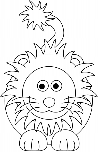 Cartoon Lion coloring page image
